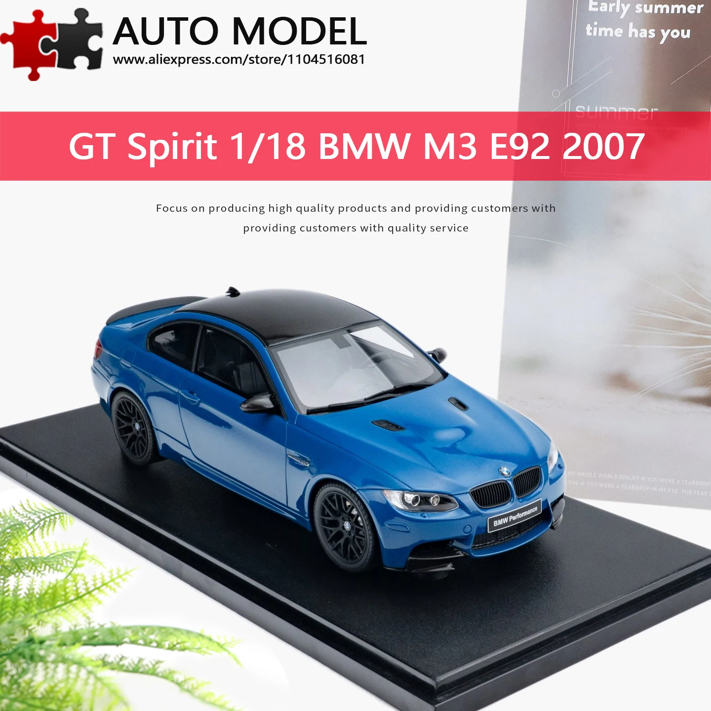 Gt Spirit 1:18 Bmw M3 E92 Blue 2007 Scale Cars Resin Diecast Car Miniature Classic Adult Toy Limited Collectible Model Cars
Gt Spirit 1:18 Bmw M3 E92 Blue 2007 Scale Cars Resin Diecast Car Miniature Classic Adult Toy Limited Collectible Model Cars