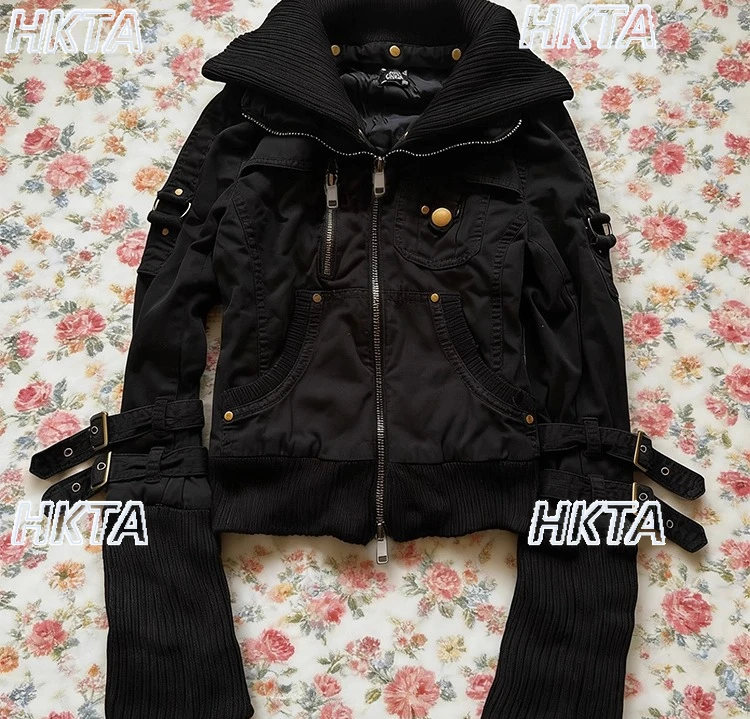 Готическая субкультура Y2k, темные милые крутые пальто, зимние теплые черные короткие пальто на молнии, облегающие женские куртки в стиле панк с тонкой металлической пряжкой
Готическая субкультура Y2k, темные милые крутые пальто, зимние теплые черные короткие пальто на молнии, облегающие женские куртки в стиле панк с тонкой металлической пряжкой