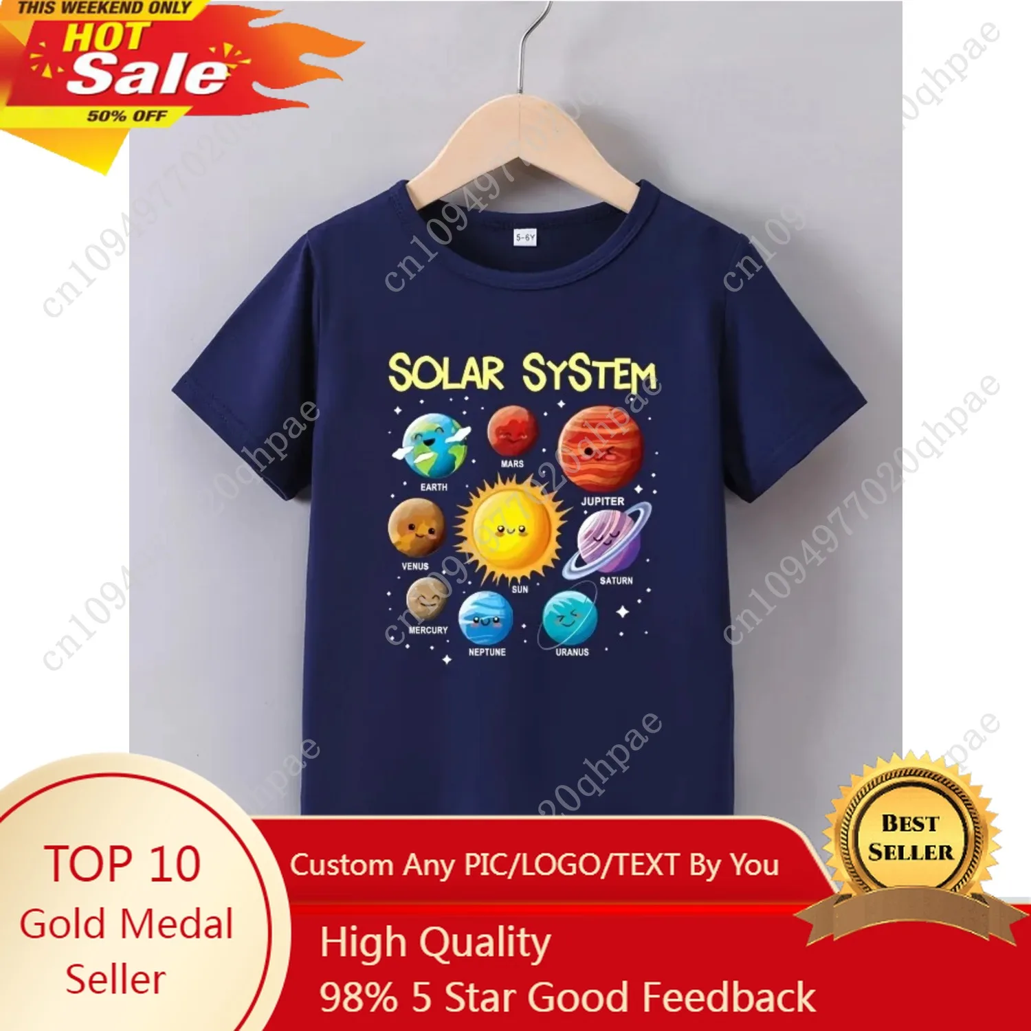 Summer Baby Boy Clothes Kid Girls Casual Solar System Planets Printed T-shirts Children Fashion Crew Neck Short Sleeve Top
Summer Baby Boy Clothes Kid Girls Casual Solar System Planets Printed T-shirts Children Fashion Crew Neck Short Sleeve Top