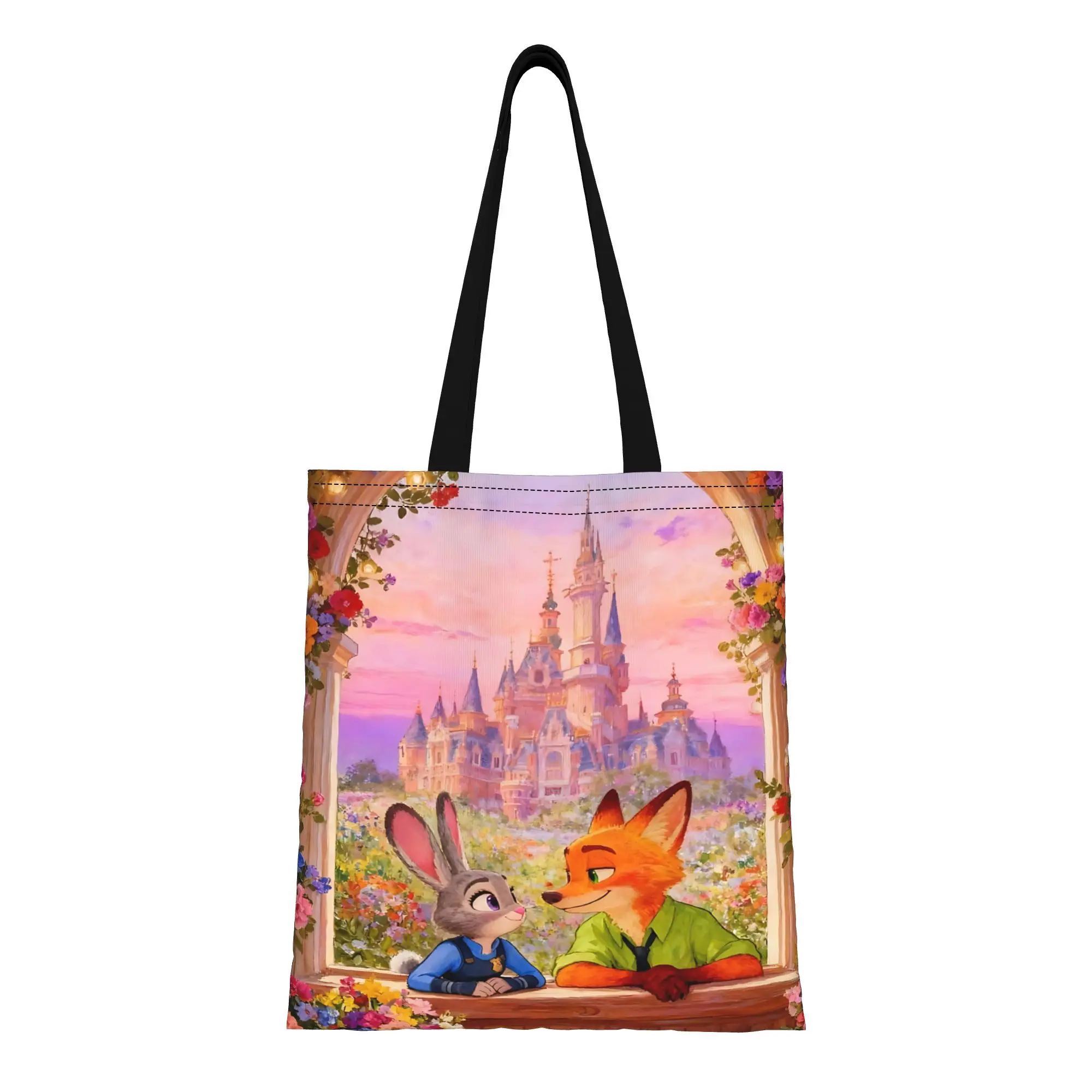 1 шт. холщовая сумка-тоут Disney Zootopia 2 с изображением Джуди и Ника, смотрящих друг другу в глаза, женская сумка через плечо.
1 шт. холщовая сумка-тоут Disney Zootopia 2 с изображением Джуди и Ника, смотрящих друг другу в глаза, женская сумка через плечо.