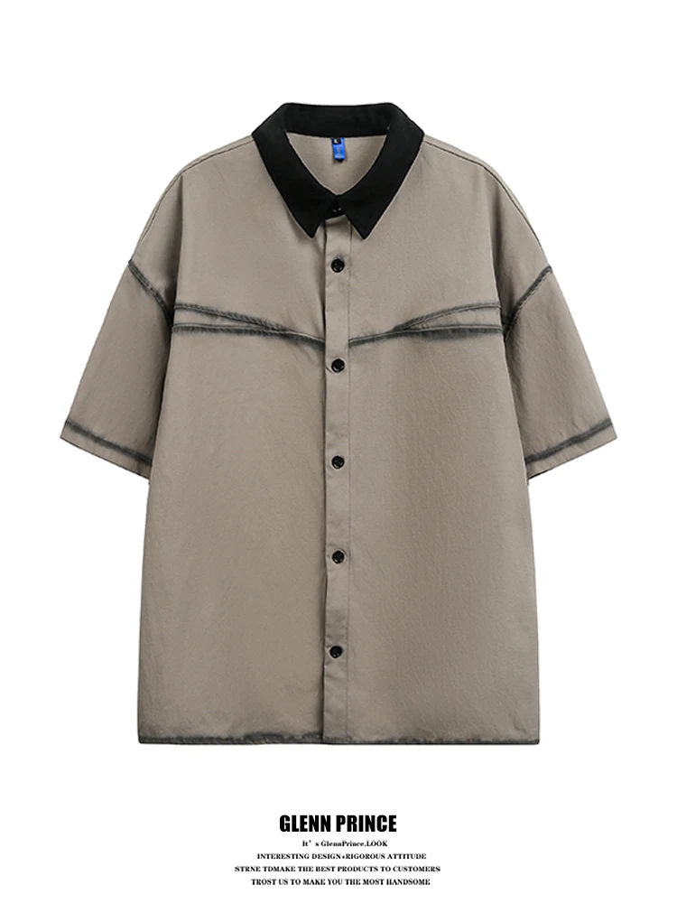 GPstudio American Trend Spray Color Splicing Short Sleeve Men's Summer Street Design Sense Small Public Half Sleeve Shirt
GPstudio American Trend Spray Color Splicing Short Sleeve Men's Summer Street Design Sense Small Public Half Sleeve Shirt