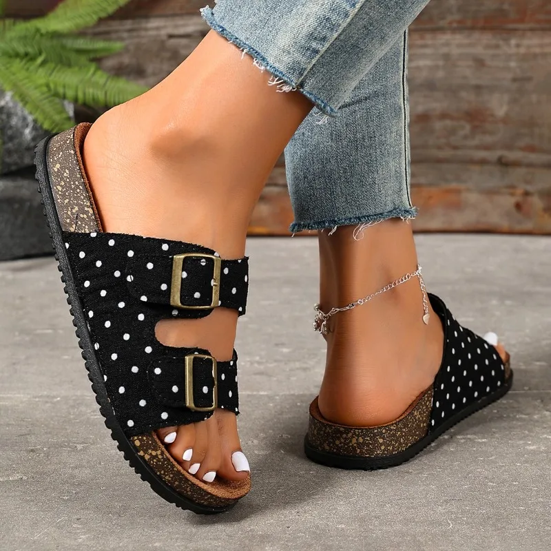 2026 summer new polka dot thick-soled slippers women's fashion versatile flat-bottomed cool slippers cross-border comfortable
2026 summer new polka dot thick-soled slippers women's fashion versatile flat-bottomed cool slippers cross-border comfortable