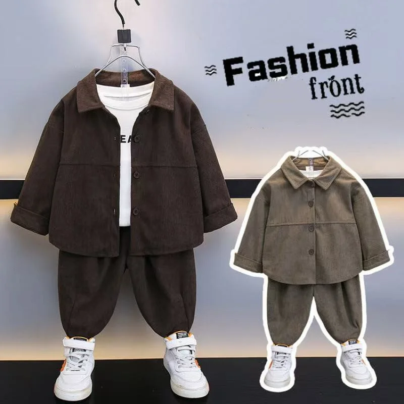 Children Stylish 2-7Y Children's Pure Color Casual Two-Piece Set Boys' Corduroy Set for Spring and Autumn 90-140cm
Children Stylish 2-7Y Children's Pure Color Casual Two-Piece Set Boys' Corduroy Set for Spring and Autumn 90-140cm