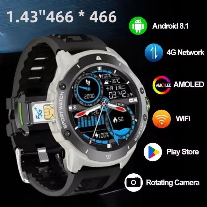 Смарт-часы 4G Android, 1,43-дюймовый Amoled-дисплей, поддержка Wi-Fi, камера высокой четкости, GPS, трекер сердечного ритма, умные мужские часы
Смарт-часы 4G Android, 1,43-дюймовый Amoled-дисплей, поддержка Wi-Fi, камера высокой четкости, GPS, трекер сердечного ритма, умные мужские часы