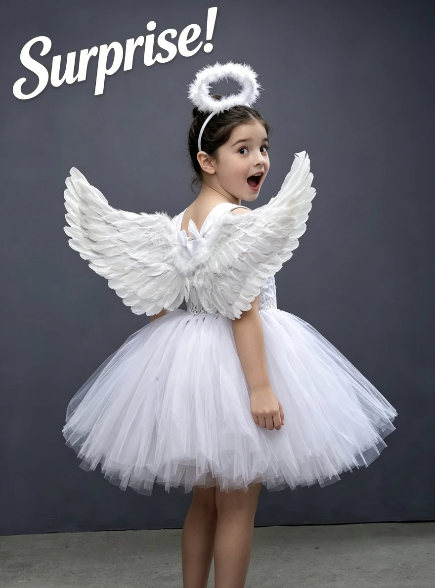 Kid White Angel Princess Dress With Wings Set Kids Themed Stage Show Dress Halloween Fancy Up For Party Heaven FairyStyle Outfit
Kid White Angel Princess Dress With Wings Set Kids Themed Stage Show Dress Halloween Fancy Up For Party Heaven FairyStyle Outfit