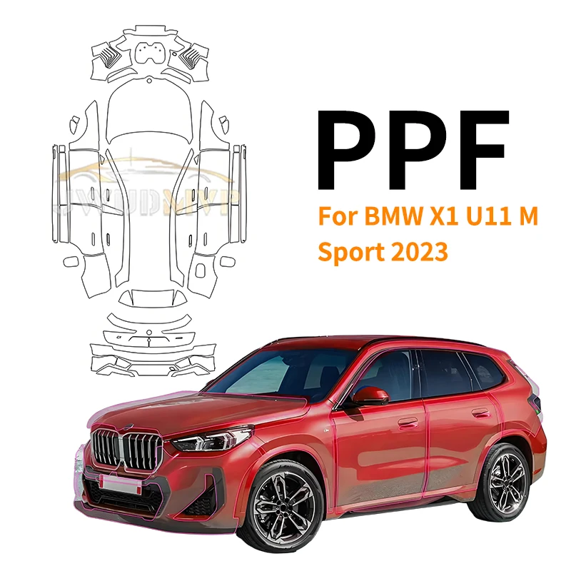 Предварительно вырезанная пленка для BMW X1 U11 M Sport 2023, защитная пленка для автомобильной краски, аксессуары, прозрачный корпус из ТПУ, оригинальный прозрачный комплект
Предварительно вырезанная пленка для BMW X1 U11 M Sport 2023, защитная пленка для автомобильной краски, аксессуары, прозрачный корпус из ТПУ, оригинальный прозрачный комплект