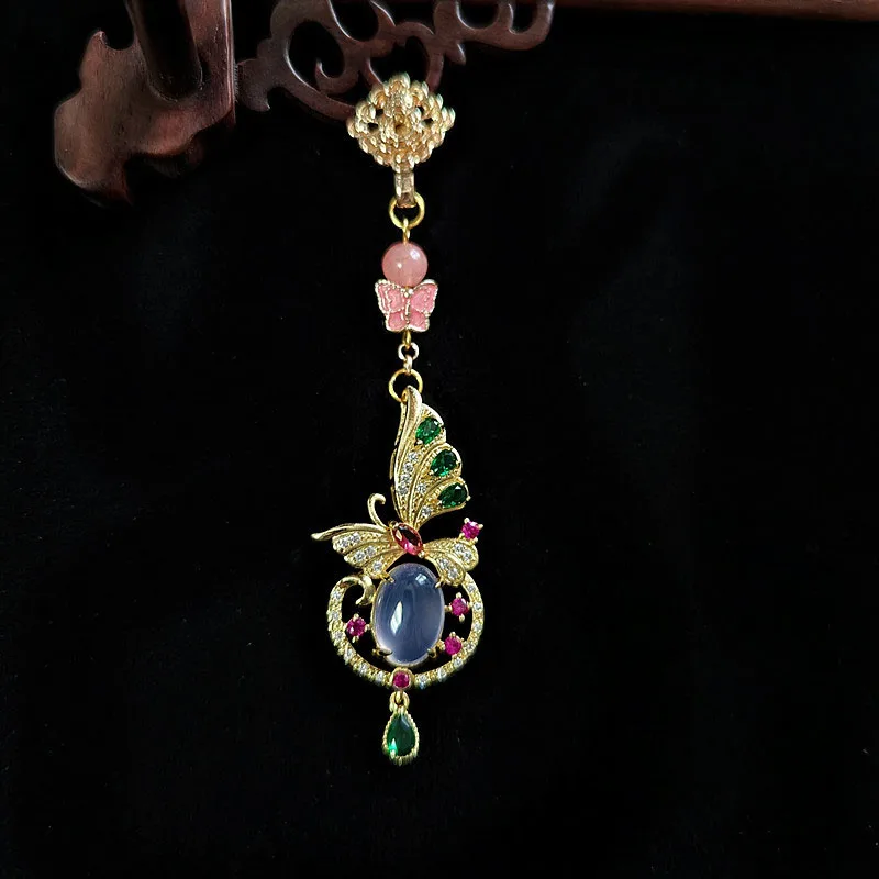 Original Color Crystal Butterfly Brooches for Women Ancient Gold Crafts Natural Chalcedony Green Retro Long Broche Hanfu Jewelry
Original Color Crystal Butterfly Brooches for Women Ancient Gold Crafts Natural Chalcedony Green Retro Long Broche Hanfu Jewelry