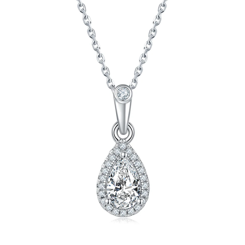Ladies Pear Shaped S925 Sterling Silver Zircon Pendant 1 Carat Drop Elegant Stylish Necklace
Ladies Pear Shaped S925 Sterling Silver Zircon Pendant 1 Carat Drop Elegant Stylish Necklace