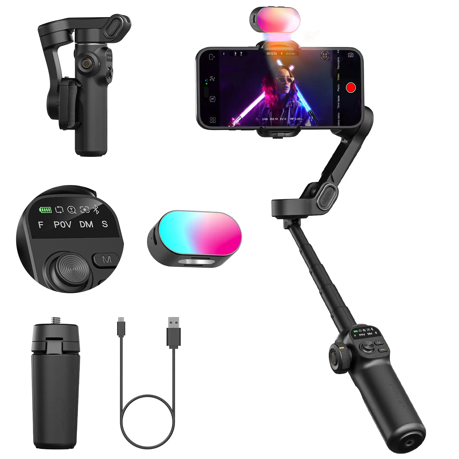 AOCHUAN Smart X2 Smartphone Gimbal Stabilizer With built-in extension pole and LED display For iPhone and Android phone GImbal
AOCHUAN Smart X2 Smartphone Gimbal Stabilizer With built-in extension pole and LED display For iPhone and Android phone GImbal