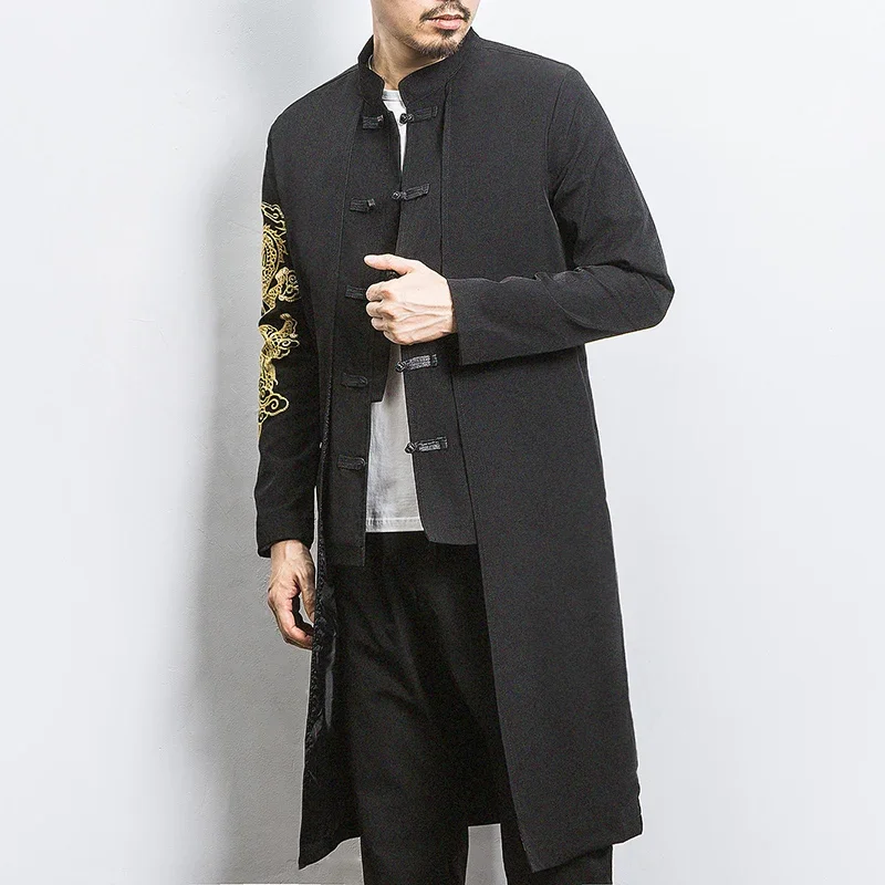 Chinese Style Long Windproof Jacket, Men's Street Clothing, Men's Hip-hop, Chinese Style Casual Loose Jacket
Chinese Style Long Windproof Jacket, Men's Street Clothing, Men's Hip-hop, Chinese Style Casual Loose Jacket
