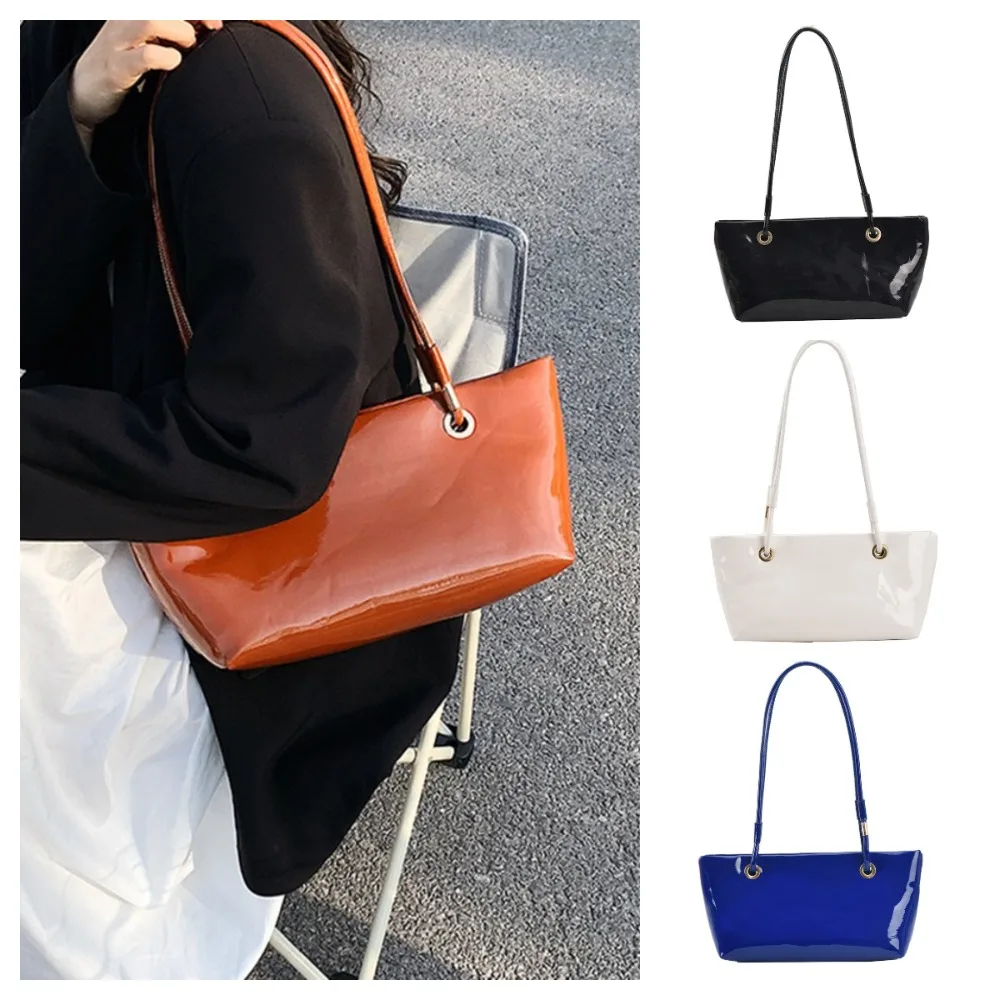 Elegant Patent Leather Shoulder Bag Smooth Sweet Korean Style Underarm Bag Solid Color Large Capacity Commuting Tote Bag Travel
Elegant Patent Leather Shoulder Bag Smooth Sweet Korean Style Underarm Bag Solid Color Large Capacity Commuting Tote Bag Travel