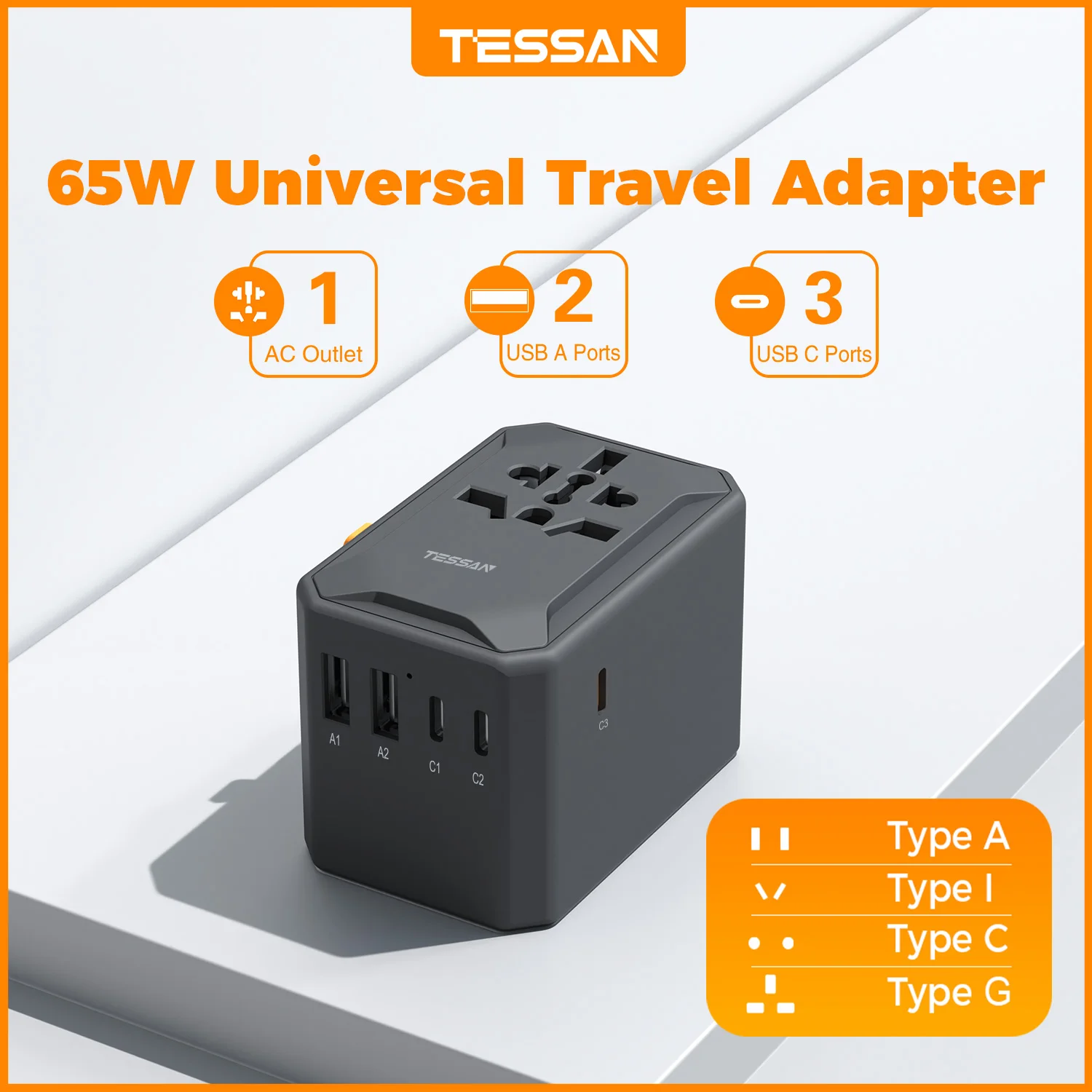 Быстрое зарядное устройство TESSAN 65W 100W 140W PD, универсальный дорожный адаптер GaN с 5/4 USB-портами, международное зарядное устройство с быстрой зарядкой типа C
Быстрое зарядное устройство TESSAN 65W 100W 140W PD, универсальный дорожный адаптер GaN с 5/4 USB-портами, международное зарядное устройство с быстрой зарядкой типа C