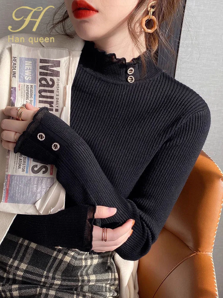 H Han Queen Autumn Pullover Women's Clothing Sweaters Loose Long Sleeve Vintage Casual Korean Popular Clothes Knitwear Tops 2025
H Han Queen Autumn Pullover Women's Clothing Sweaters Loose Long Sleeve Vintage Casual Korean Popular Clothes Knitwear Tops 2025