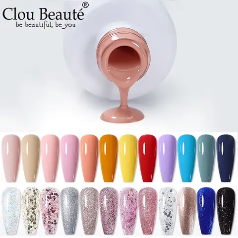 Clou Beaute 15ml Gel Color Hema Free Base Top Coat Vernis Nail Glue Varnish UV Lamp Supplies Gel Nail Salon Nude Colors Gel
