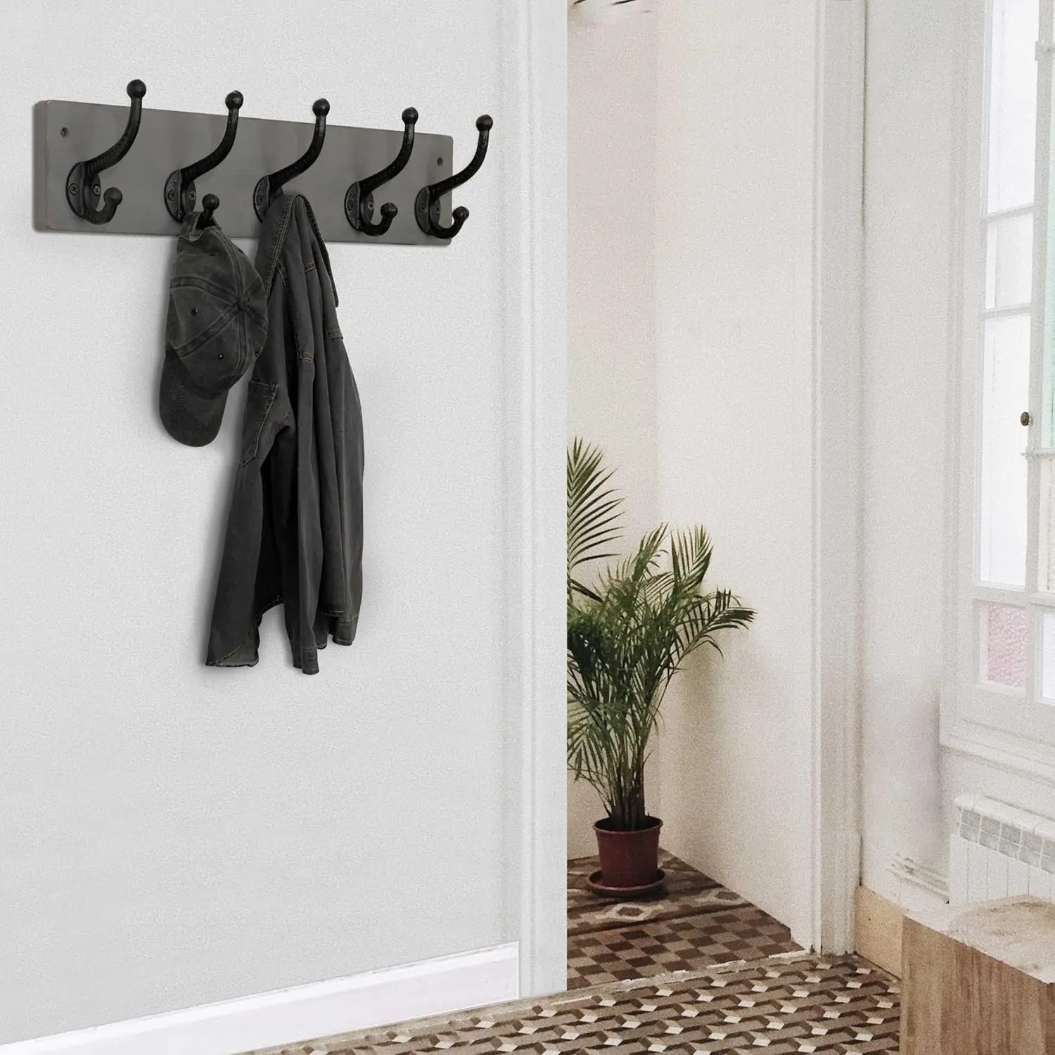 Webi Rustic Coat Rack Wall Mount,5 Cast Iron Coat Hooks Wall Mounted,Heavy Duty Wall Coat Hanger Hooks For Hanging
Webi Rustic Coat Rack Wall Mount,5 Cast Iron Coat Hooks Wall Mounted,Heavy Duty Wall Coat Hanger Hooks For Hanging