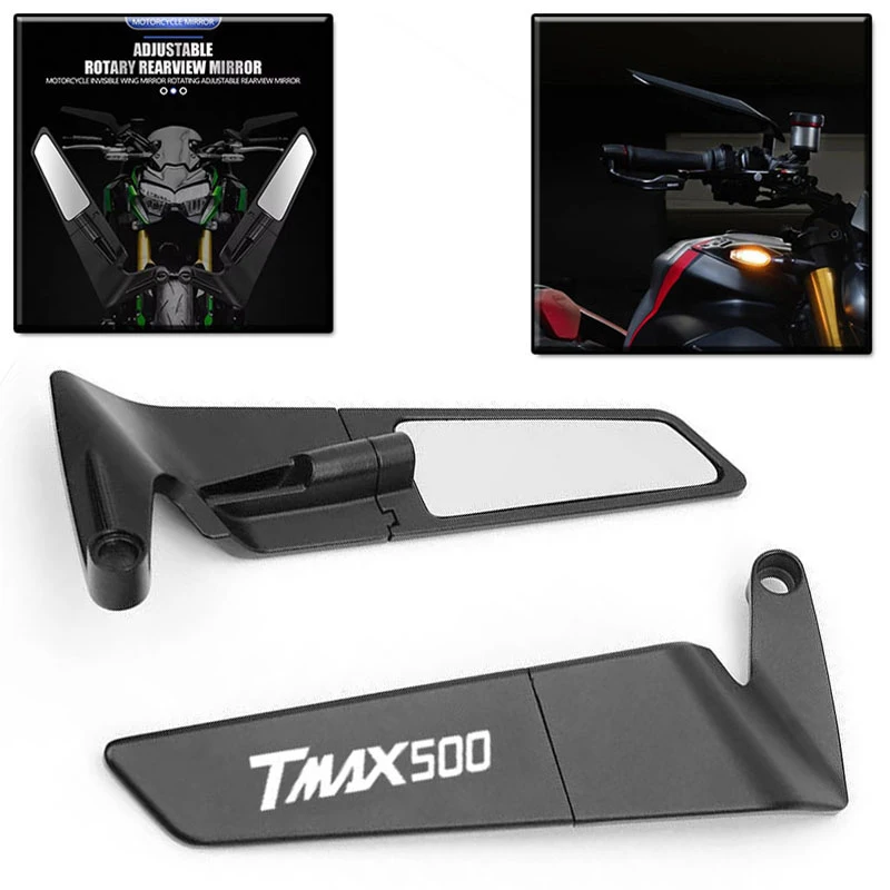 Motorcycle Accessories CNC aluminium Mirror Stealth Winglets Rearview Mirrors For Yamaha Tmax 500 Tmax500
Motorcycle Accessories CNC aluminium Mirror Stealth Winglets Rearview Mirrors For Yamaha Tmax 500 Tmax500
