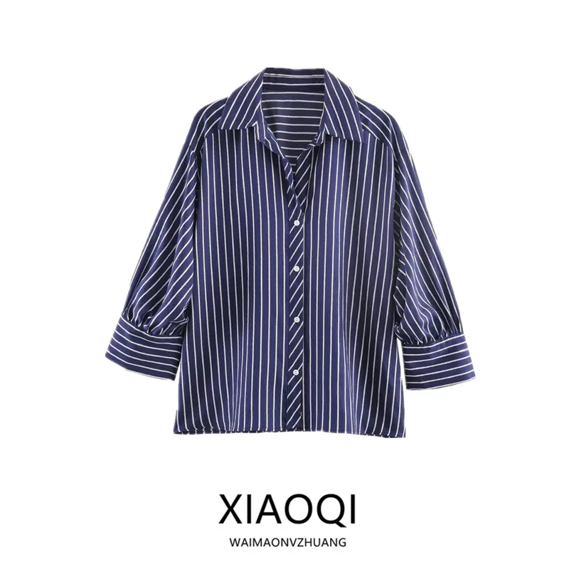 Casual Striped Bubble Sleeve Shirt Turn-down Collar Spring Summer New Arrival Women's Fashion Loose Fit Other Material 100%
Casual Striped Bubble Sleeve Shirt Turn-down Collar Spring Summer New Arrival Women's Fashion Loose Fit Other Material 100%