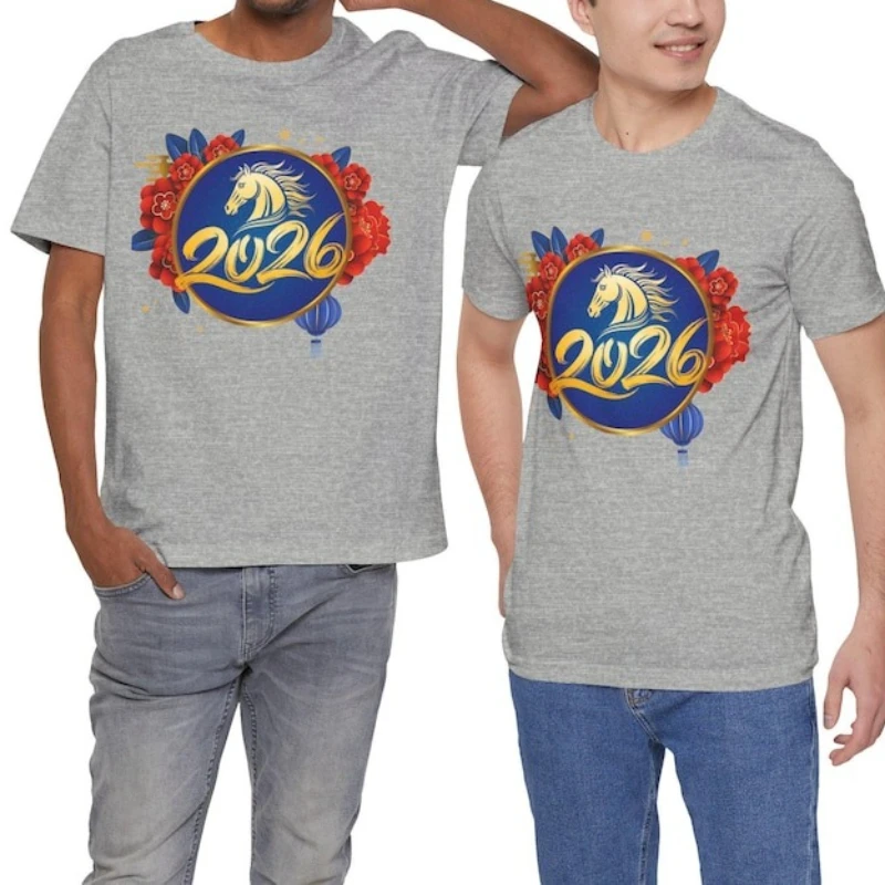 New Style Family Outfit Year of The Horse Lunar New Year 2026 Apparel Unisex Crewneck Fashion Casual Style Printed T-shirt Tops
New Style Family Outfit Year of The Horse Lunar New Year 2026 Apparel Unisex Crewneck Fashion Casual Style Printed T-shirt Tops