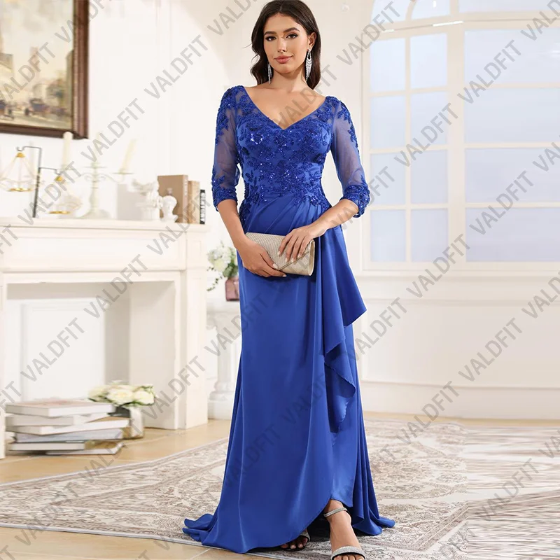 Customized Long Blue Chiffon Mother of the Bride Dresses with Sleeves for Weddings Party Dress Robes Invitee Mariage
Customized Long Blue Chiffon Mother of the Bride Dresses with Sleeves for Weddings Party Dress Robes Invitee Mariage