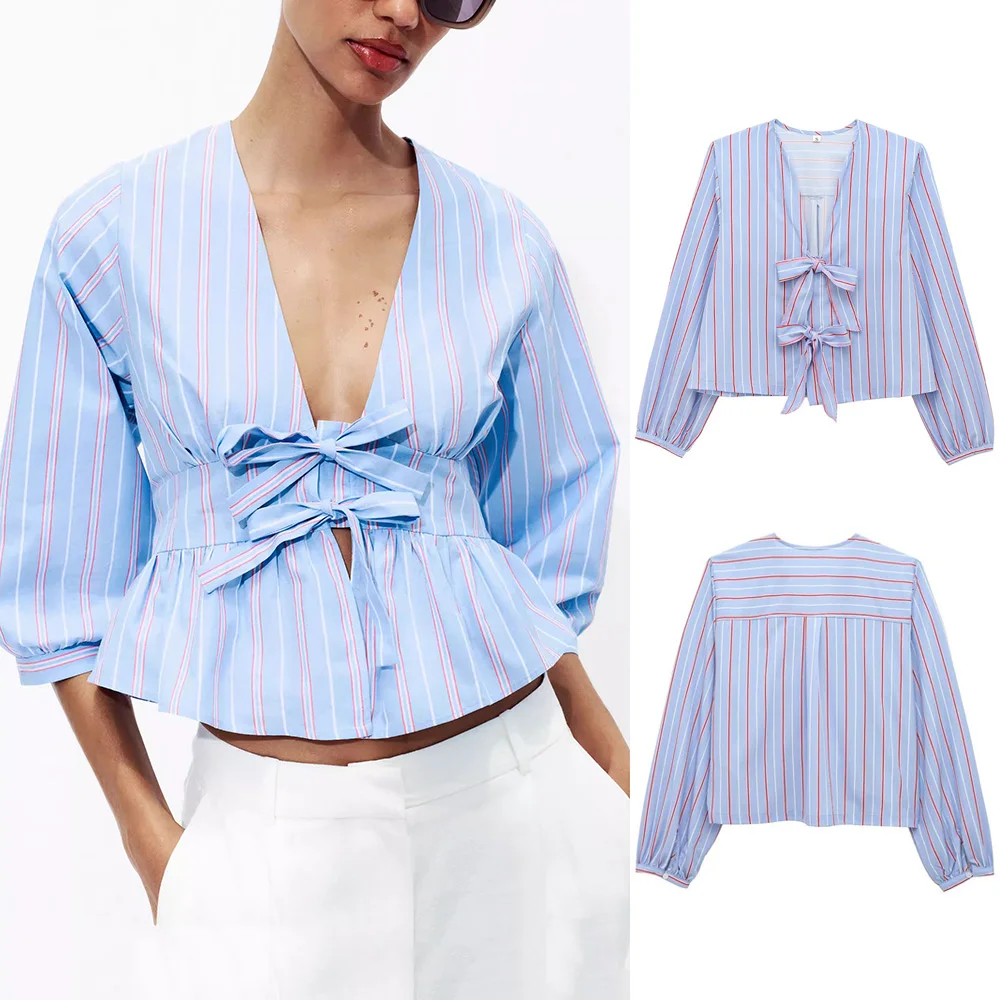 MSNOLOA Women's Bow Striped Shirt Spring Woman Butterfly Lace-Up Shirts & Blouses Oversized Long Sleeve Blouse Casual Blouses
MSNOLOA Women's Bow Striped Shirt Spring Woman Butterfly Lace-Up Shirts & Blouses Oversized Long Sleeve Blouse Casual Blouses