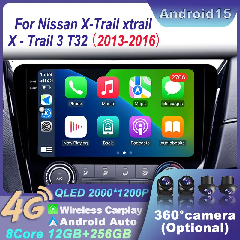 For Nissan X-Trail Xtrail X Trail 3 T32 2013-2016 Player 4G Navigation GPS video BT Carplay Auto Multimedia Car Android 15 Radio
For Nissan X-Trail Xtrail X Trail 3 T32 2013-2016 Player 4G Navigation GPS video BT Carplay Auto Multimedia Car Android 15 Radio