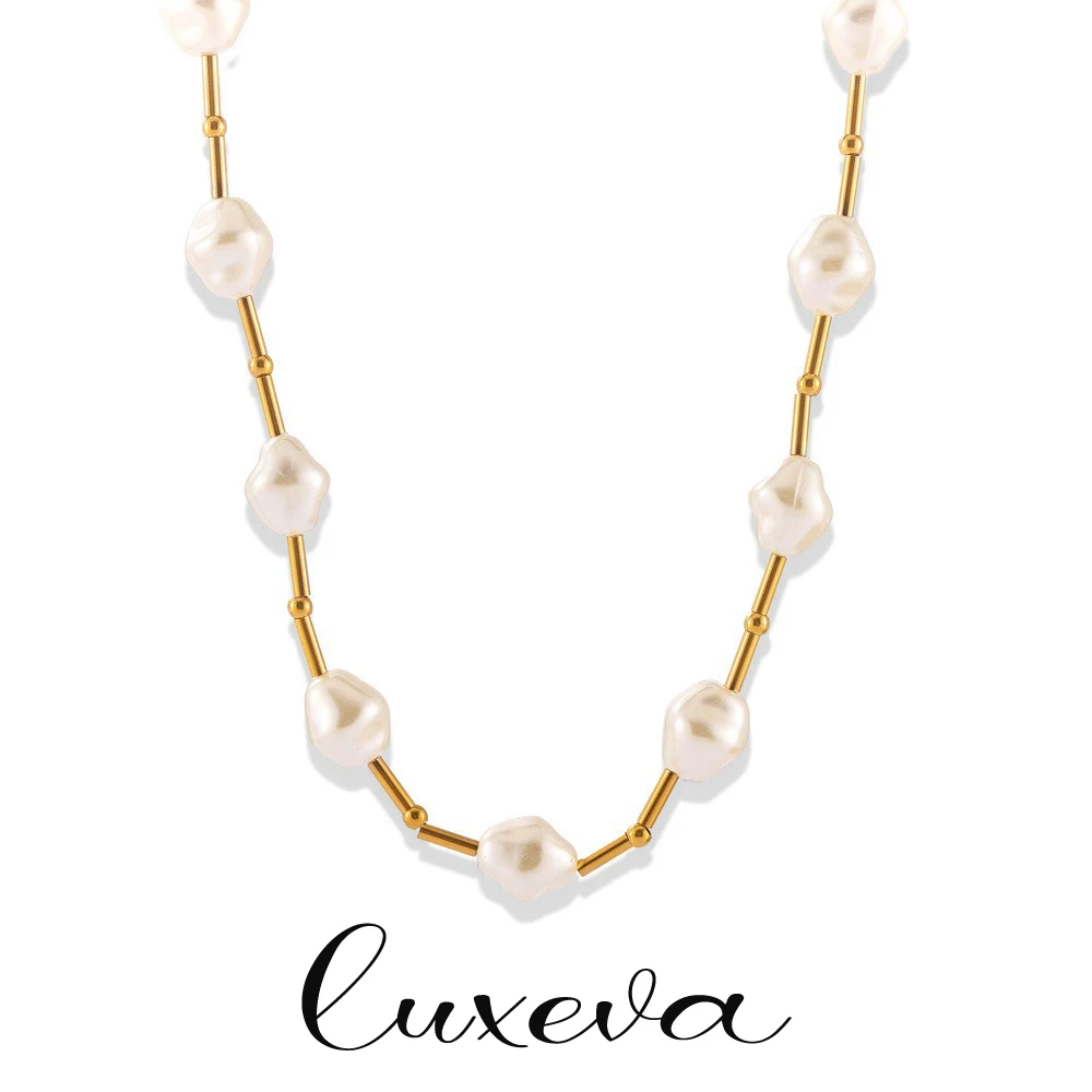 Imitation Pearl Women's Stainless Steel Necklace Retro Bead Splicing Necklace Charm Pearl Necklace 2024 Free Delivery Shipping 
Imitation Pearl Women's Stainless Steel Necklace Retro Bead Splicing Necklace Charm Pearl Necklace 2024 Free Delivery Shipping