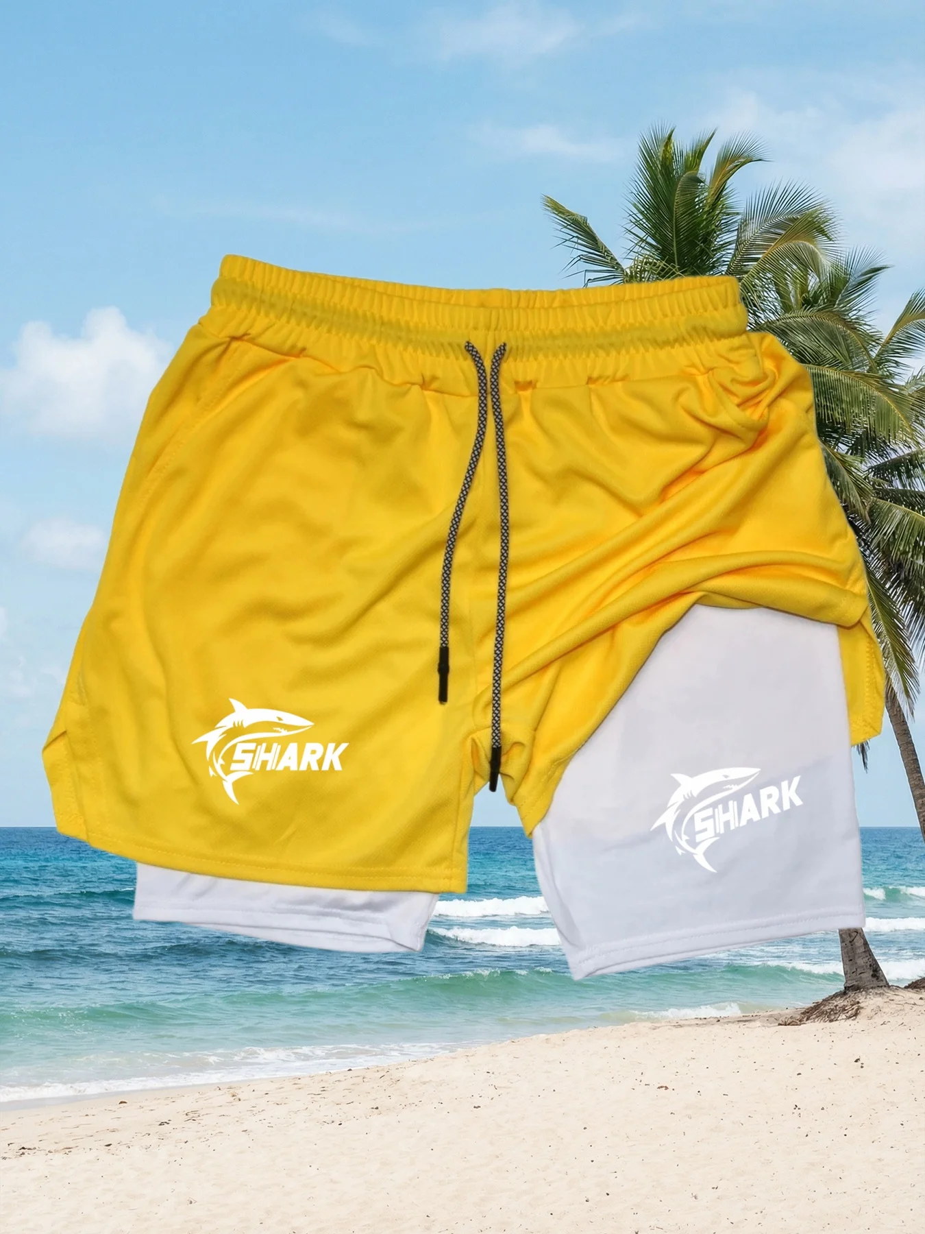 Men's double-layer breathable outdoor shorts with shark print, multi-pocket beach shorts ideal for running and fitness
Men's double-layer breathable outdoor shorts with shark print, multi-pocket beach shorts ideal for running and fitness