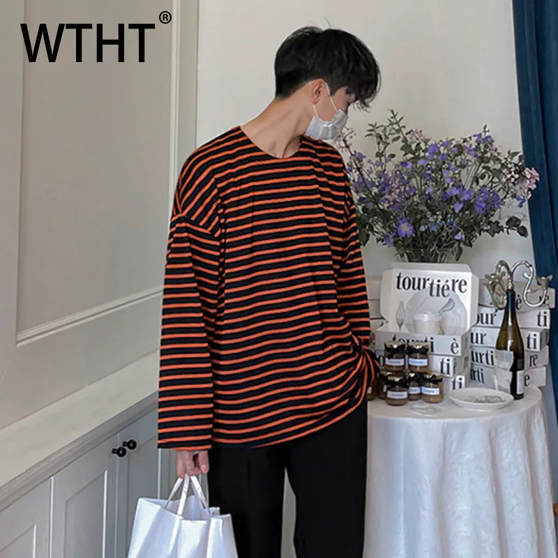WTHT модная новая мужская полосатая свободная повседневная футболка, лето 2021, модный пуловер с круглым вырезом и длинными рукавами, мужские топы 2A0905
WTHT модная новая мужская полосатая свободная повседневная футболка, лето 2021, модный пуловер с круглым вырезом и длинными рукавами, мужские топы 2A0905