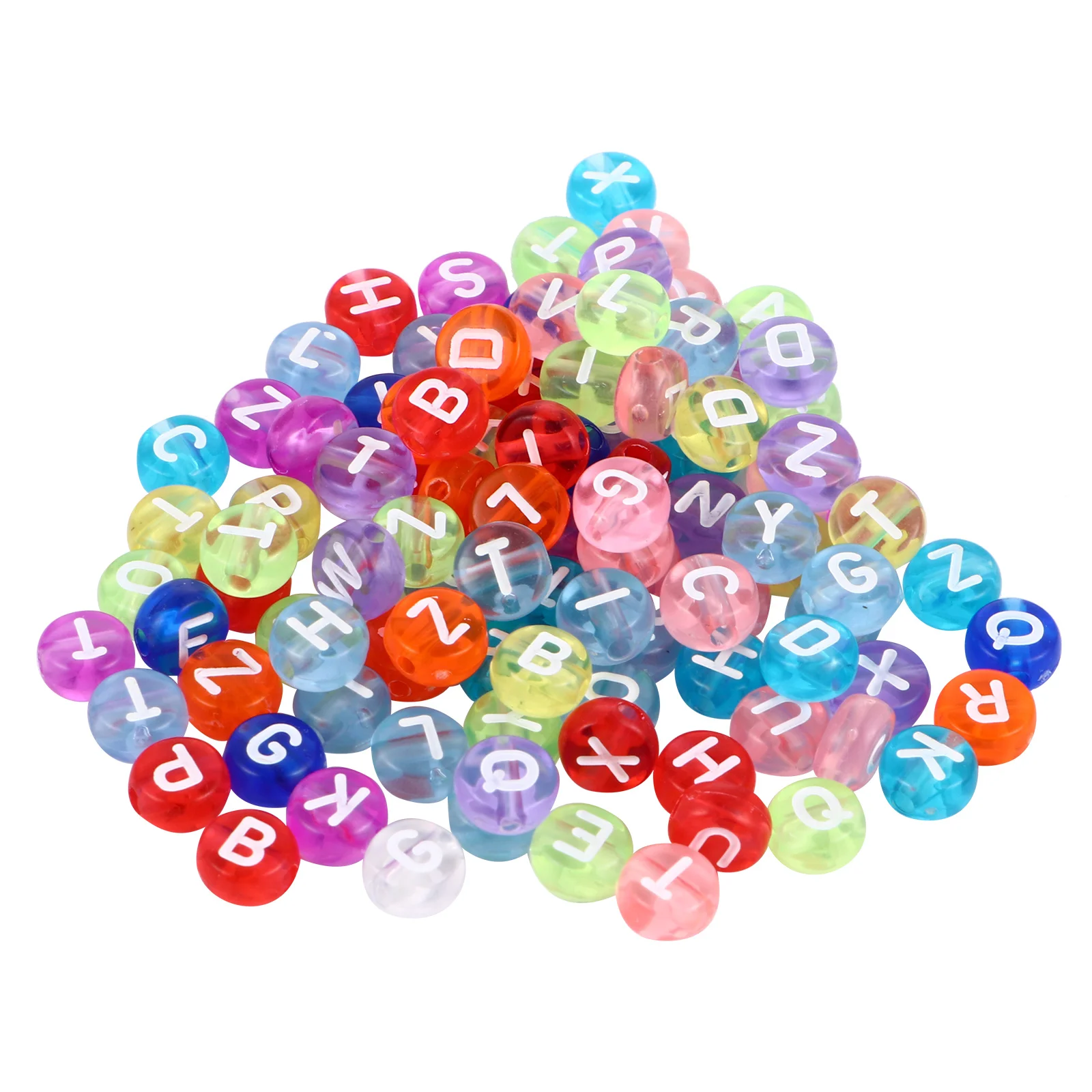 1000 Pcs Beads Alphabet for Jewelry Making with White Letter Transparent Multicolor
1000 Pcs Beads Alphabet for Jewelry Making with White Letter Transparent Multicolor