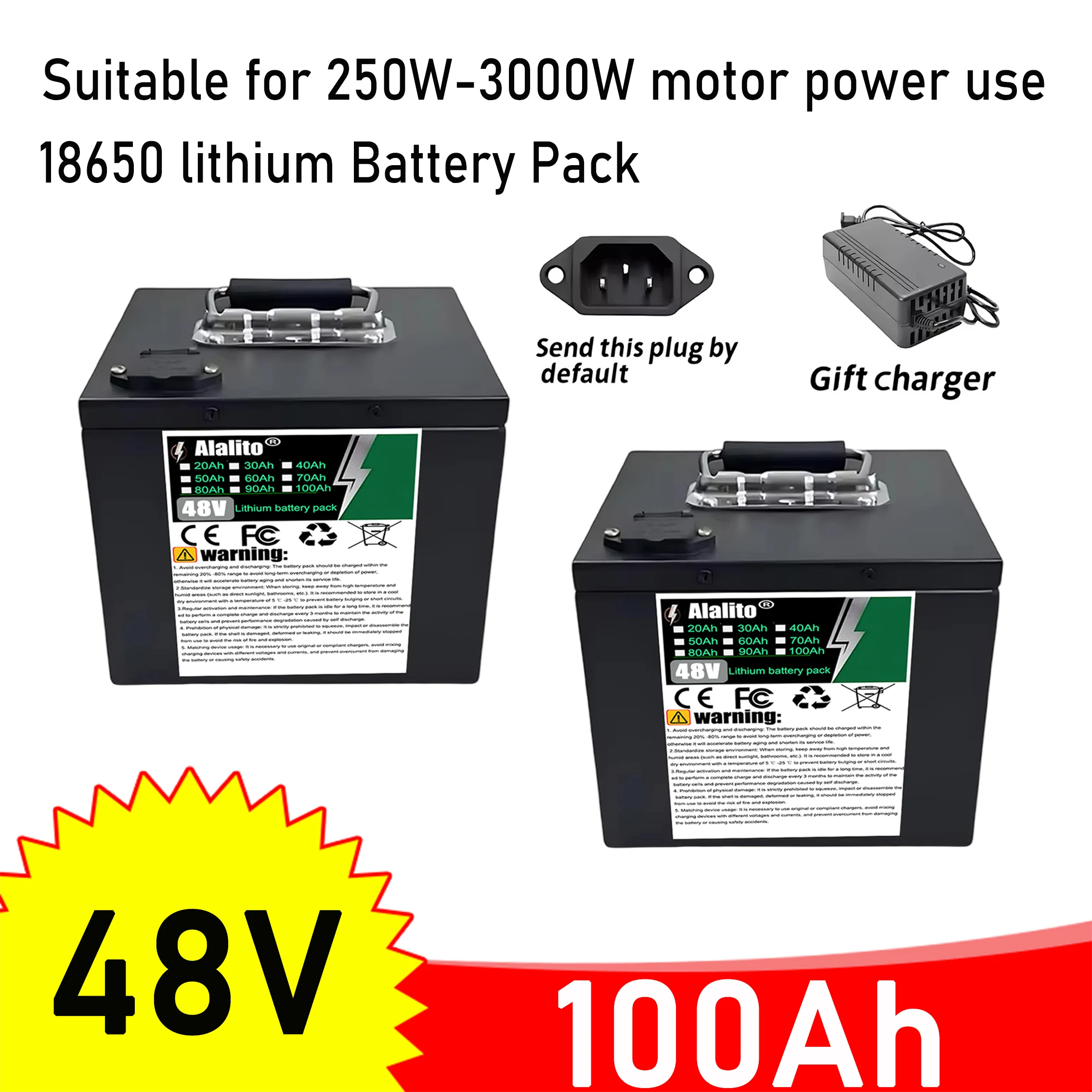 48V 20Ah-100Ah, 18650 lithium-ion battery,for replacing batteries in equipment below 3000W, air freight
48V 20Ah-100Ah, 18650 lithium-ion battery,for replacing batteries in equipment below 3000W, air freight