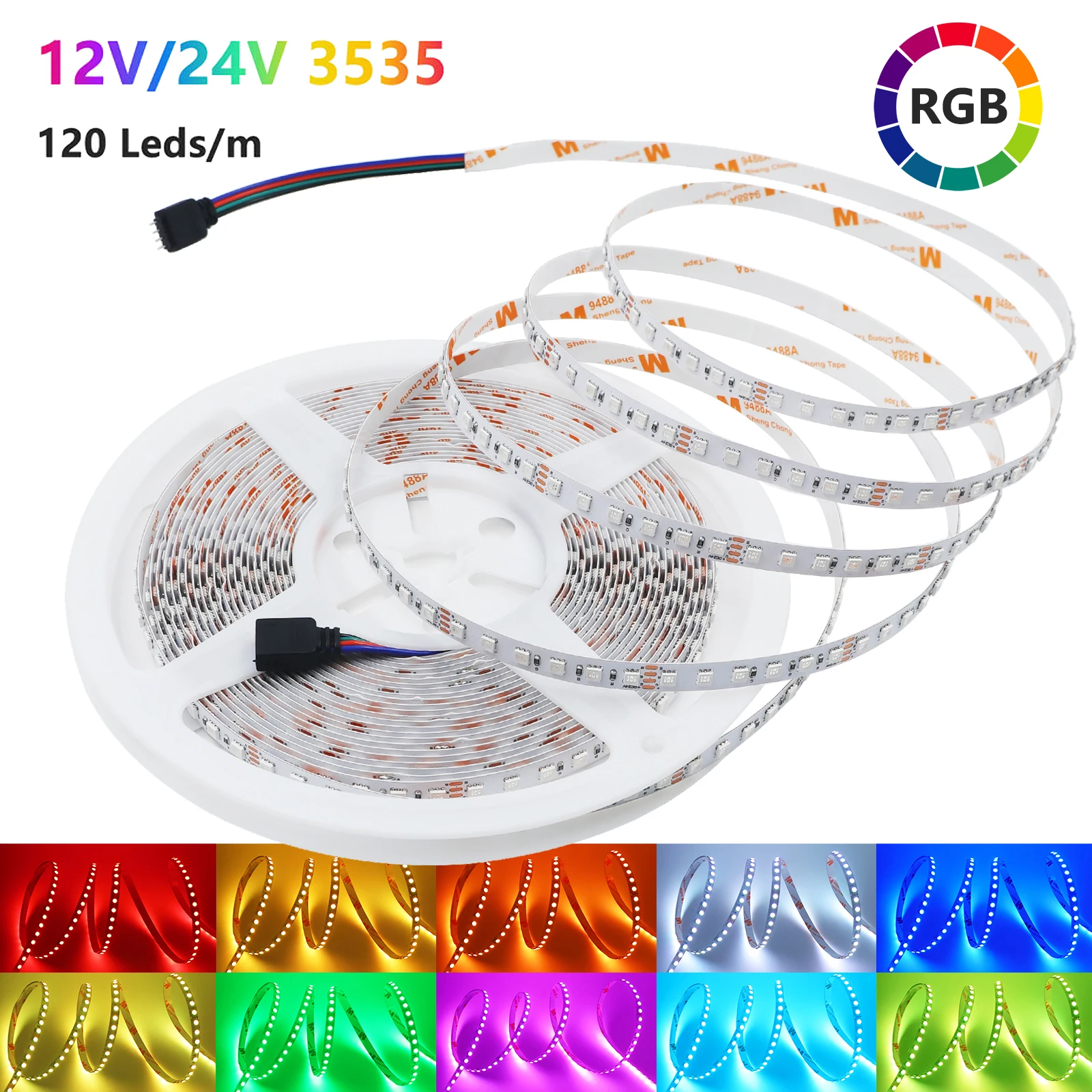 12V 24V RGB LED Light Strip Not Waterproof 8MM PCB Width SMD 3535 120LEDs/m Flexible LED Tape for TV Backlight Room Decor 5M/10M
12V 24V RGB LED Light Strip Not Waterproof 8MM PCB Width SMD 3535 120LEDs/m Flexible LED Tape for TV Backlight Room Decor 5M/10M