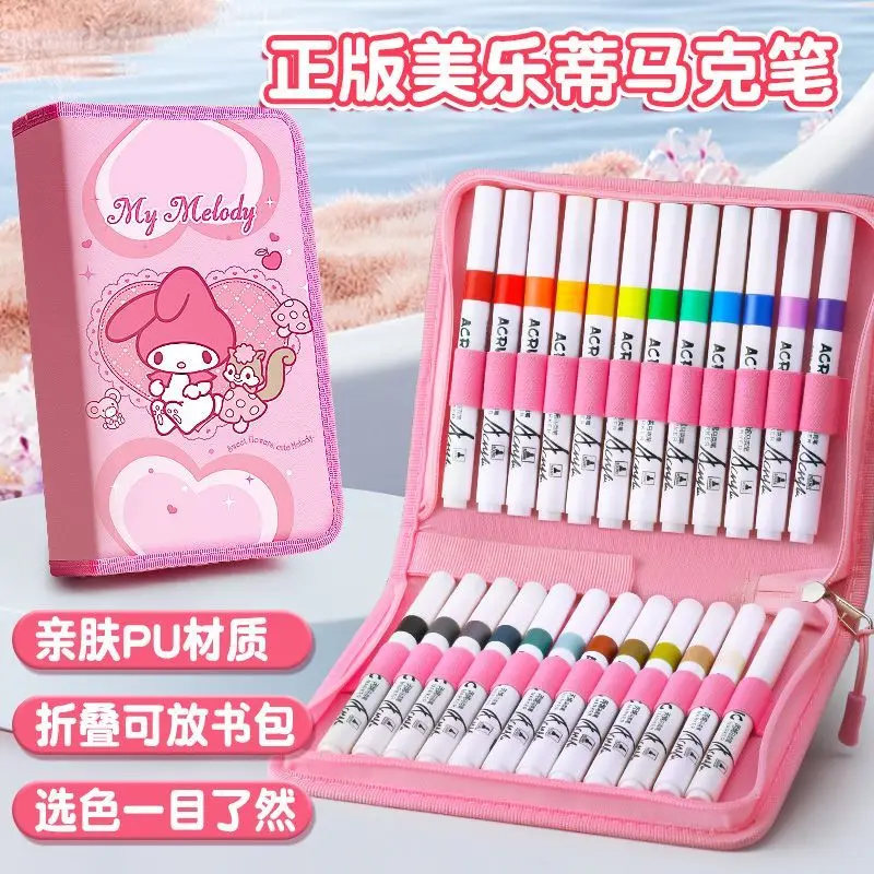 Sanrios Acrylic Marker Paintbrush Melody Kuromi Student Watercolor Pen with Storage Bag Portable Children's Color Pen Set Gift
Sanrios Acrylic Marker Paintbrush Melody Kuromi Student Watercolor Pen with Storage Bag Portable Children's Color Pen Set Gift
