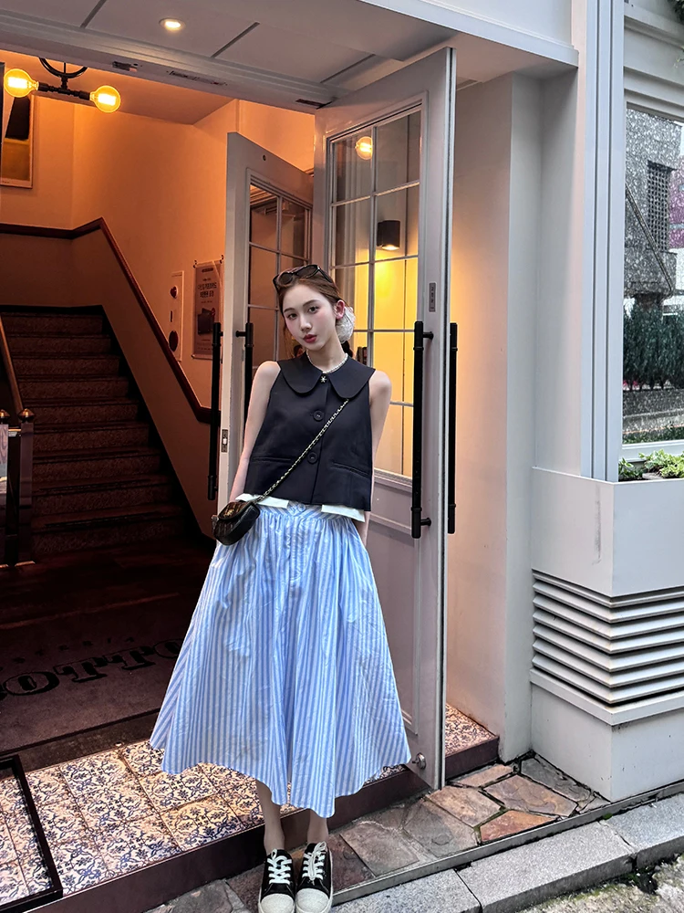 Blue Route Autumn Bamboo Fiber Embroidered Wide Waist Halveskirt Women's Umbrella Skirt Cotton Striped High Waist Midi Skirt
Blue Route Autumn Bamboo Fiber Embroidered Wide Waist Halveskirt Women's Umbrella Skirt Cotton Striped High Waist Midi Skirt