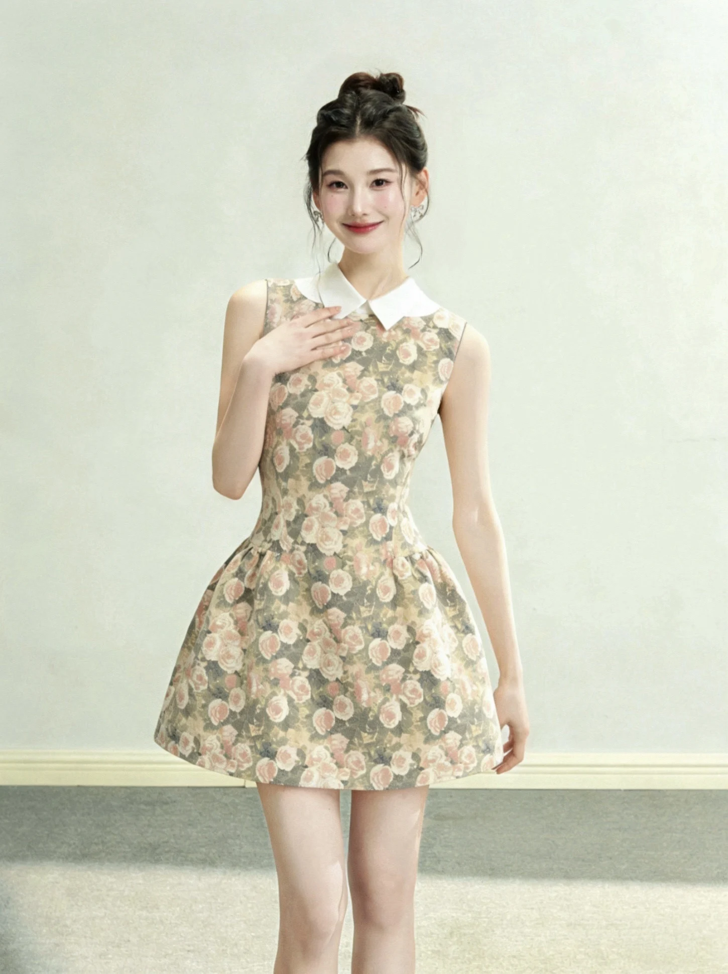 Miusi Rose Oil Painting Shirt Collar Sleeveless Dress Women's Birthday Waist Cinching Vest Skirt Elegant Lady Style Polyester...
Miusi Rose Oil Painting Shirt Collar Sleeveless Dress Women's Birthday Waist Cinching Vest Skirt Elegant Lady Style Polyester...