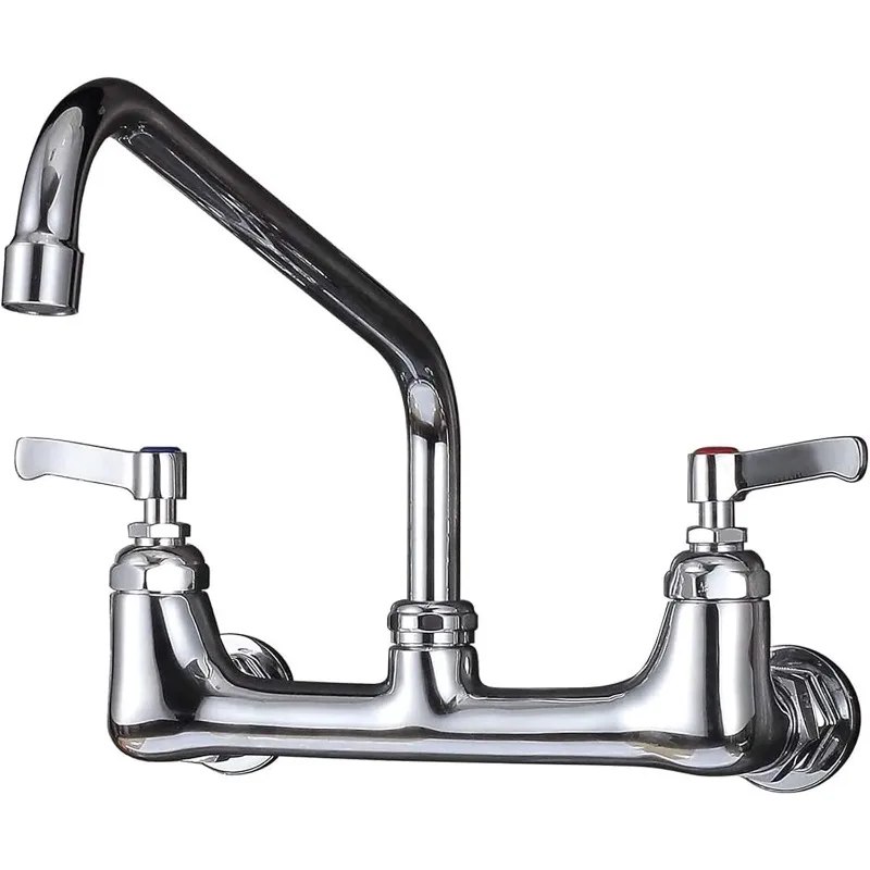 Wall Mount Kitchen Faucet 8" Center Commercial Faucets with 12 Inch Swivel Spout
Wall Mount Kitchen Faucet 8" Center Commercial Faucets with 12 Inch Swivel Spout
