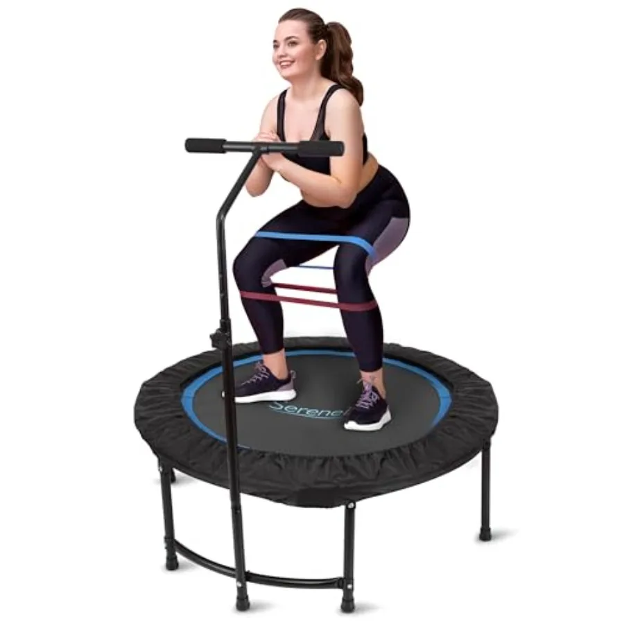 40 In-Home Cardio Fitness Trampoline with Adjustable T-Bar Handle Silent Heavy Duty Bungee Rebounder for Adults in Black
40 In-Home Cardio Fitness Trampoline with Adjustable T-Bar Handle Silent Heavy Duty Bungee Rebounder for Adults in Black