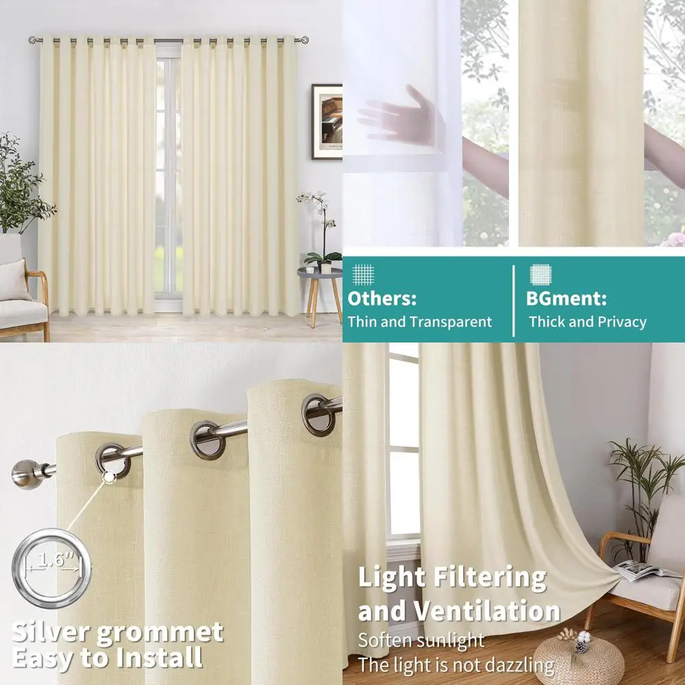 Faux Linen Sliding Door Curtains: Wide Room Dividers for Open Closets with Burlap Textured Privacy Drapes, 2-Panel Set
Faux Linen Sliding Door Curtains: Wide Room Dividers for Open Closets with Burlap Textured Privacy Drapes, 2-Panel Set