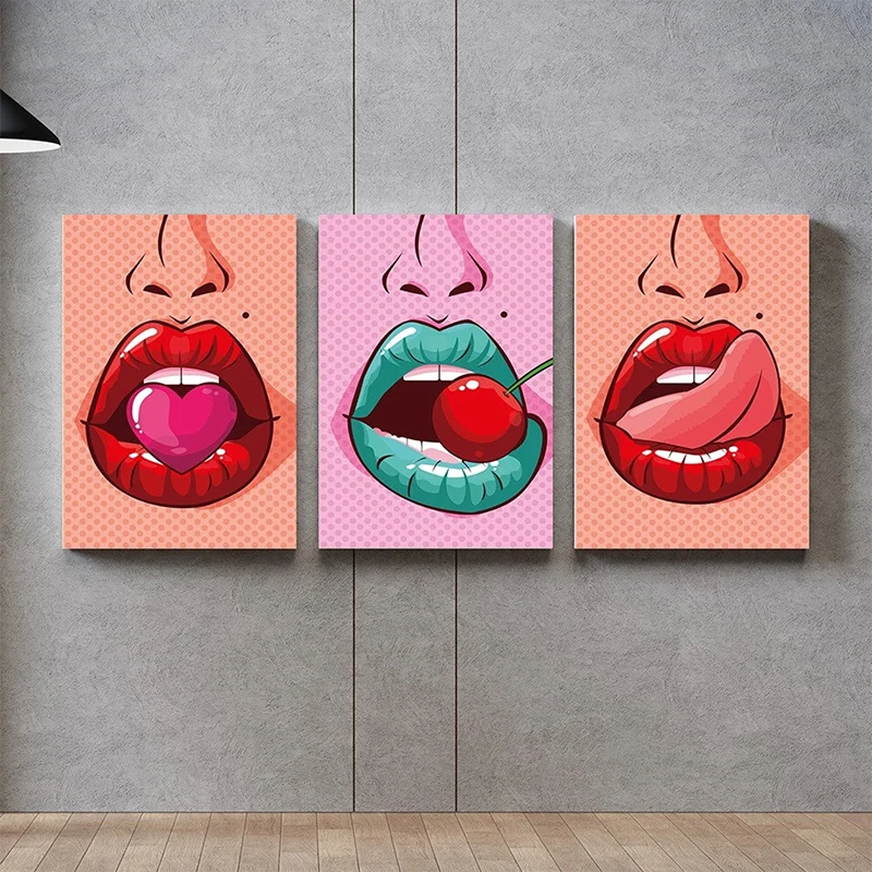 Sexy Lips Canvas Painting Abstract Posters And Prints Cartoon Colorful Lips Pop Art Wall Pictures for Living Room Home Decor
Sexy Lips Canvas Painting Abstract Posters And Prints Cartoon Colorful Lips Pop Art Wall Pictures for Living Room Home Decor