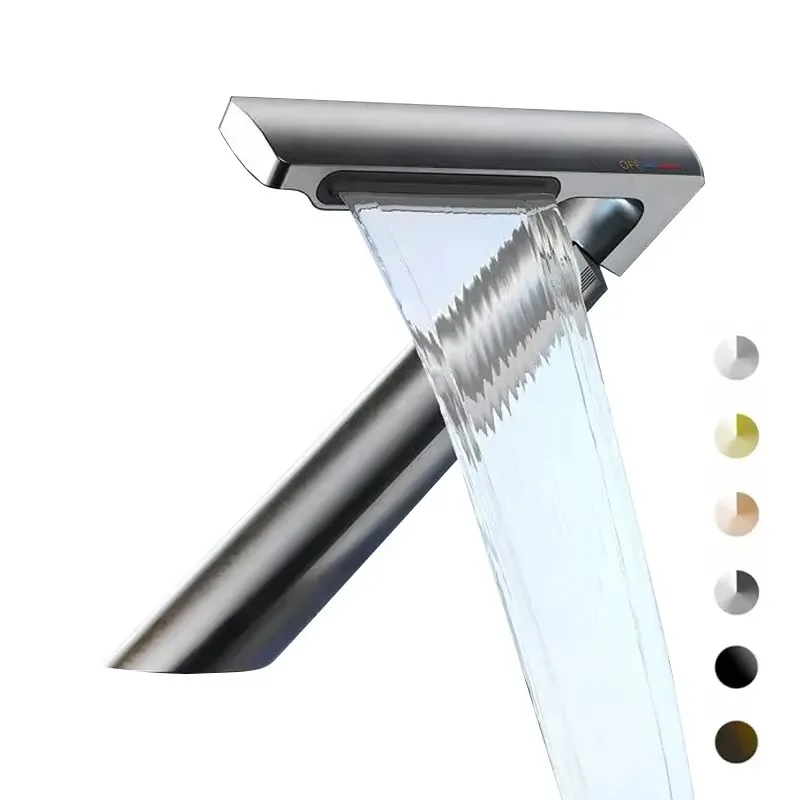 High-End Waterfall Basin Mixer Tap Deck Mounted Hot/Cold Bathroom Faucet Unique Creative Design Brass Construction
High-End Waterfall Basin Mixer Tap Deck Mounted Hot/Cold Bathroom Faucet Unique Creative Design Brass Construction