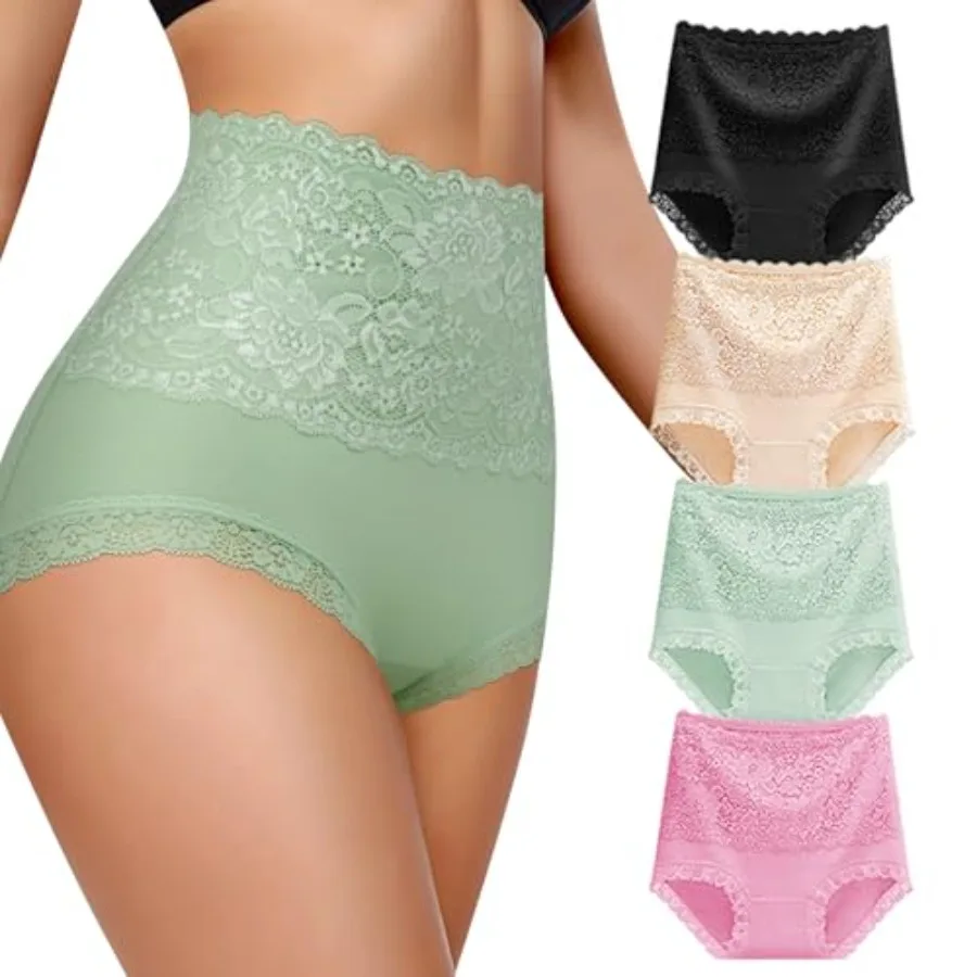 Women High Waisted Cotton Underwear Sexy Soft Lace Panties Breathable Full Coverage Ladies Brief Multipack
Women High Waisted Cotton Underwear Sexy Soft Lace Panties Breathable Full Coverage Ladies Brief Multipack
