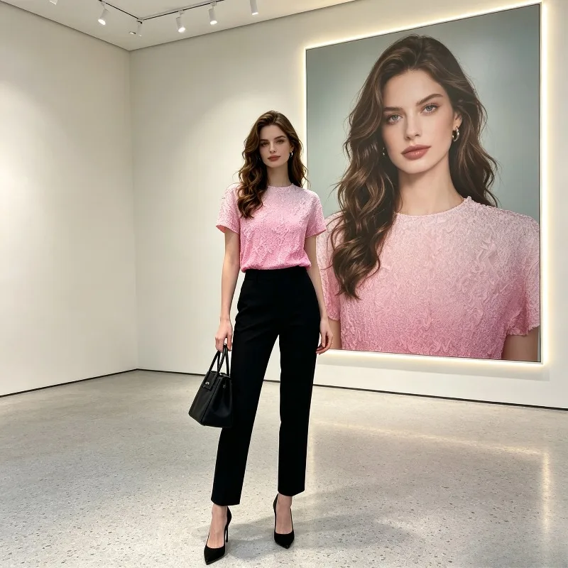 Miyake Pleated New 2026 Original Short Sleeve T-Shirt Summer Thin Embroidered Gradient Color Print Fresh Base Shirt for Women
Miyake Pleated New 2026 Original Short Sleeve T-Shirt Summer Thin Embroidered Gradient Color Print Fresh Base Shirt for Women