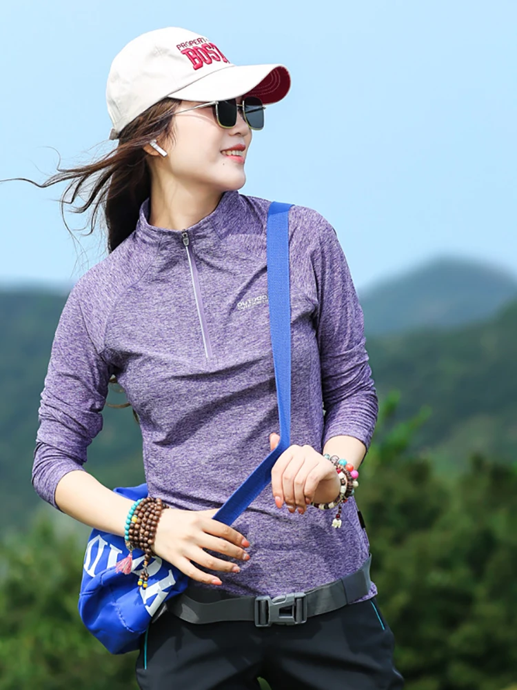 Hiking T-shirt Fashion Elastic Quick-drying Women Long-sleeved T-shirt Moisture Wicking Breathable Slim Mountaineering Clothes
Hiking T-shirt Fashion Elastic Quick-drying Women Long-sleeved T-shirt Moisture Wicking Breathable Slim Mountaineering Clothes