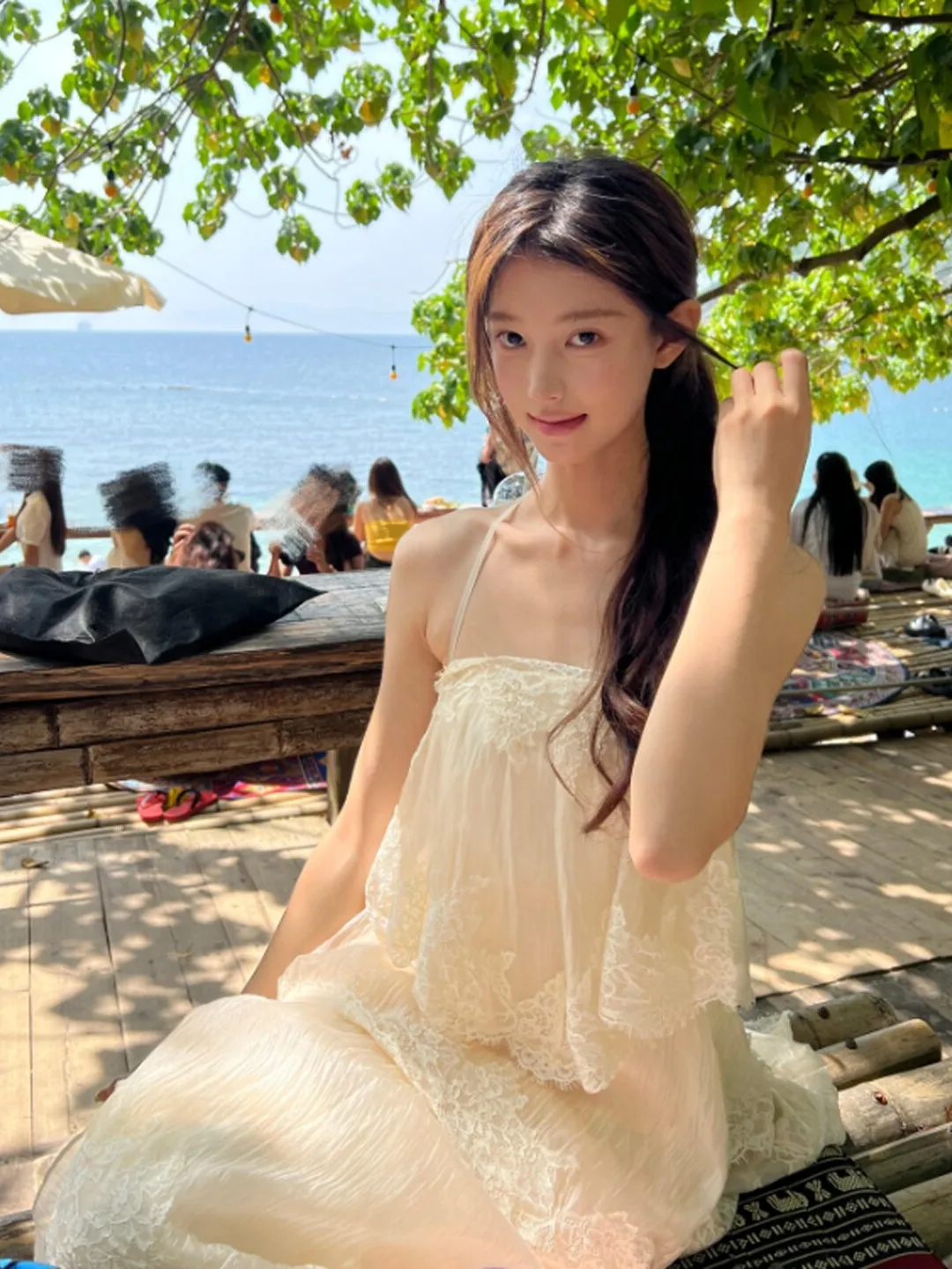 Sweet Lace Beach Style Off-Shoulder Gown Women's Summer Cotton Blend Fairy Skirt Dress Soft Gentle Wind Casual Sweet Dress
Sweet Lace Beach Style Off-Shoulder Gown Women's Summer Cotton Blend Fairy Skirt Dress Soft Gentle Wind Casual Sweet Dress