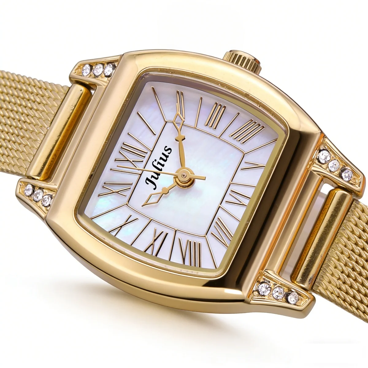 JULIUS Golden Women's Watch Japan Quartz Lady Small Hours Fine Fashion Shell Stainless Steel Bracelet Girl's Gift Box
JULIUS Golden Women's Watch Japan Quartz Lady Small Hours Fine Fashion Shell Stainless Steel Bracelet Girl's Gift Box