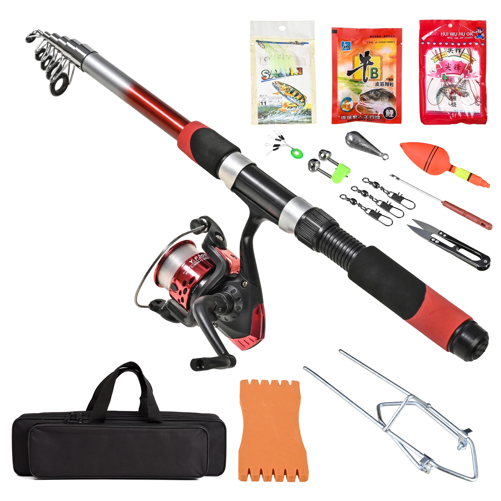Lixada Fishing Tackle Set with 2.1m Telescopic Fiberglass Fishing Sea Rod Spinning Fishing Reel Fishing Baits Fishing Bag Kit
Lixada Fishing Tackle Set with 2.1m Telescopic Fiberglass Fishing Sea Rod Spinning Fishing Reel Fishing Baits Fishing Bag Kit