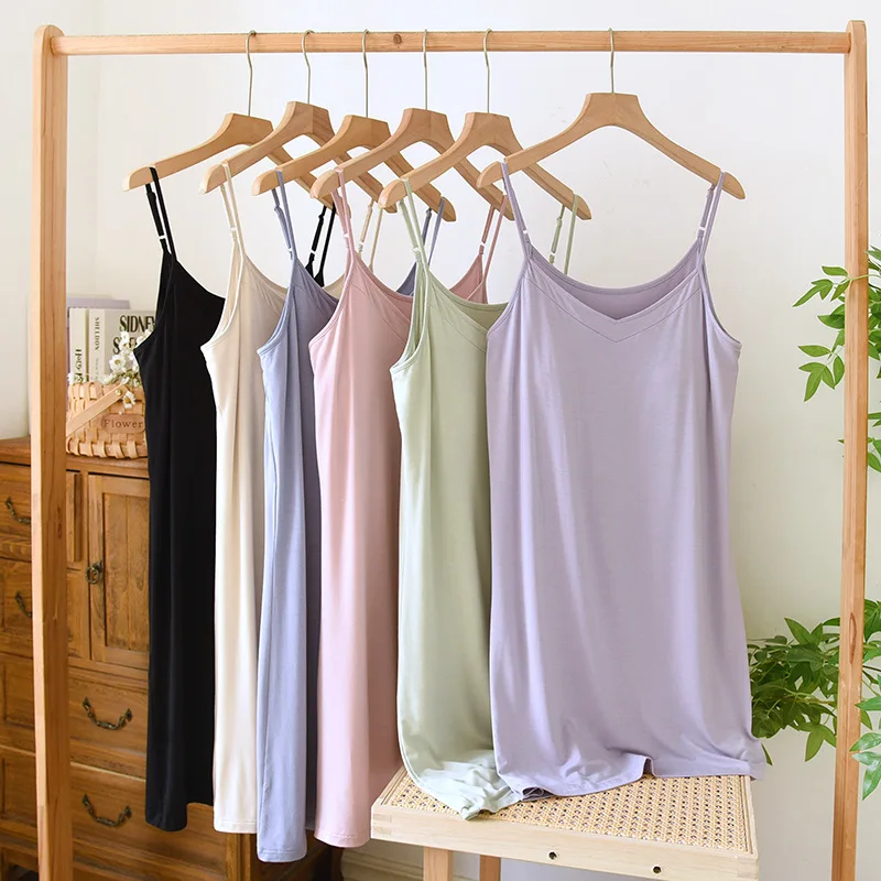 2025 Spring/Summer New Women's Sling Skirt 100% Modal with Chest Mat Summer Thin Dress Sexy Home Dress for Ladies
2025 Spring/Summer New Women's Sling Skirt 100% Modal with Chest Mat Summer Thin Dress Sexy Home Dress for Ladies