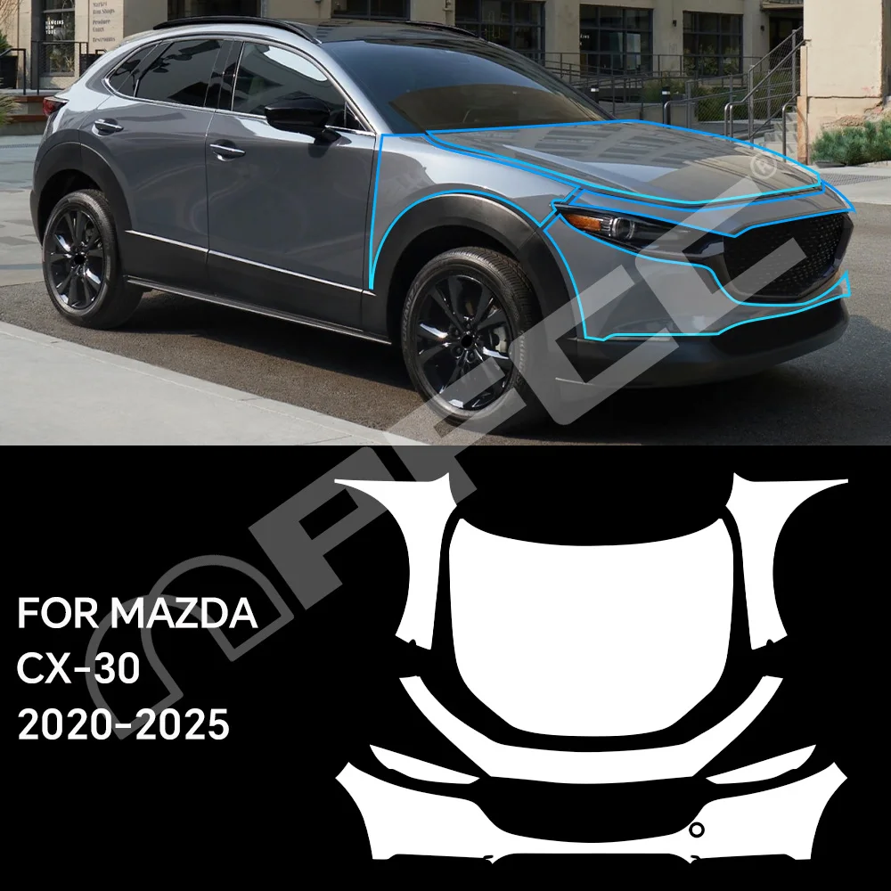 Для Mazda CX-30 2020-2025: Прозрачная защитная виниловая пленка для кузова, предварительно вырезанная, полная защита от царапин и УФ-излучения, невидимая пленка для оклейки автомобиля
Для Mazda CX-30 2020-2025: Прозрачная защитная виниловая пленка для кузова, предварительно вырезанная, полная защита от царапин и УФ-излучения, невидимая пленка для оклейки автомобиля