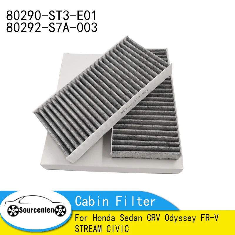 Pollen Cabin Filter Activated Carbon For Honda Sedan CRV Odyssey FR-V STREAM CIVIC 80290-ST3-E01 80292-S7A-003
Pollen Cabin Filter Activated Carbon For Honda Sedan CRV Odyssey FR-V STREAM CIVIC 80290-ST3-E01 80292-S7A-003