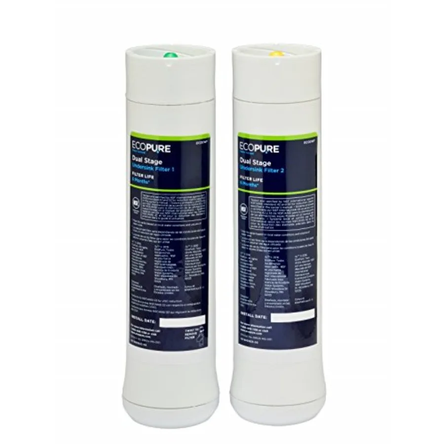 Dual Stage Water Filter Replacement Set Fits Under Sink System NSF-Certified Reduces Lead Chlorine Cysts and More 6-Month Life
Dual Stage Water Filter Replacement Set Fits Under Sink System NSF-Certified Reduces Lead Chlorine Cysts and More 6-Month Life