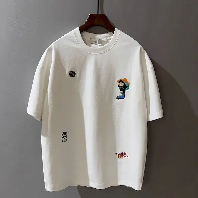 Creative Embroidery Men's T Shirts Women Casual Loose O-Neck Short Sleeve T-shirt Fashion Simple Short Sleeve Tops Thin L251
Creative Embroidery Men's T Shirts Women Casual Loose O-Neck Short Sleeve T-shirt Fashion Simple Short Sleeve Tops Thin L251